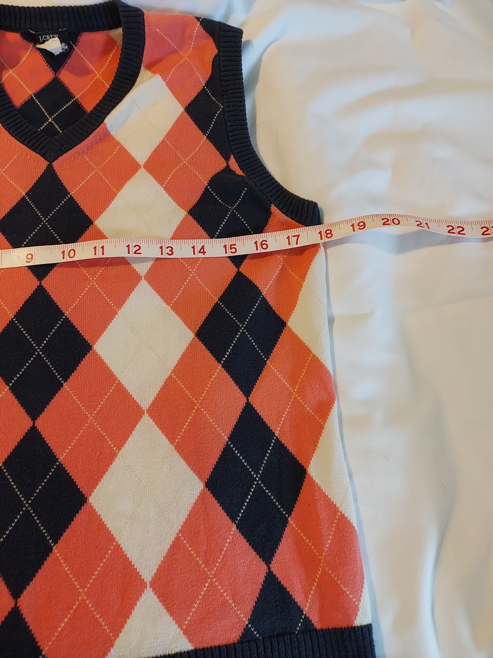 J.Crew Vintage Preppy Argyle Knit V-Neck Sweater Vest - Picture 4 of 6